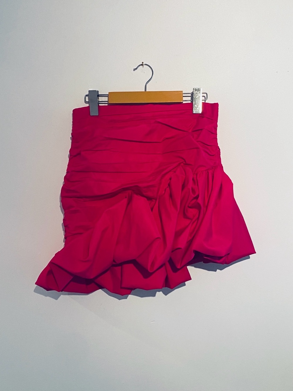 Zara Fuchsia Ruched Ruffle Mini Skirt